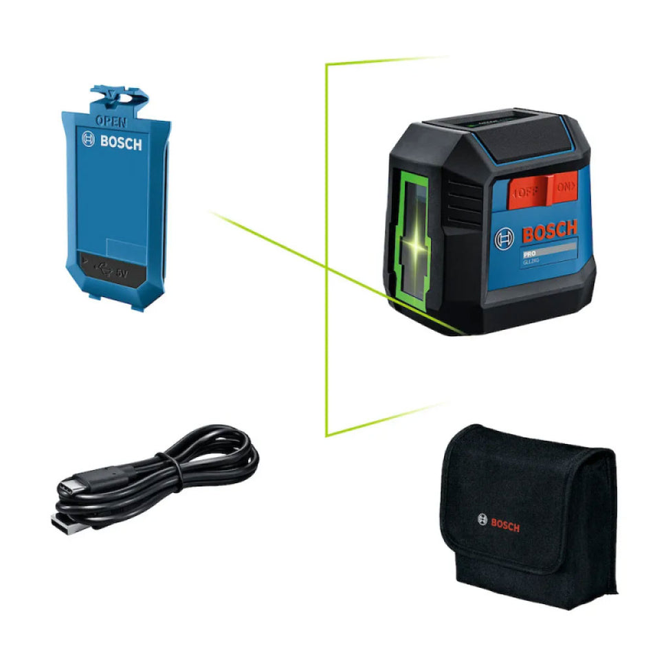 Nivel Laser Bosch GLL 2XG Li 20m + Bat 3.7V + Estuche + Cable USB-C