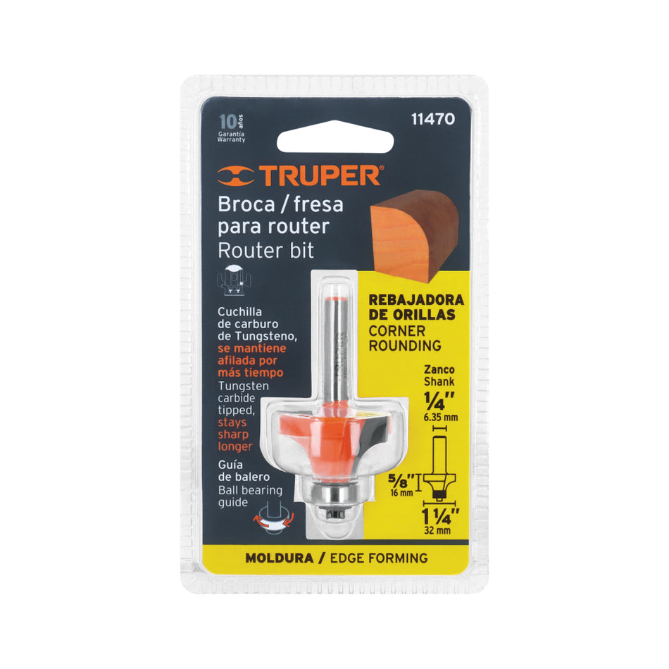 Fresa Truper BROU-RD1-1/4X 1-1/4 Corte Redondo + Balinera