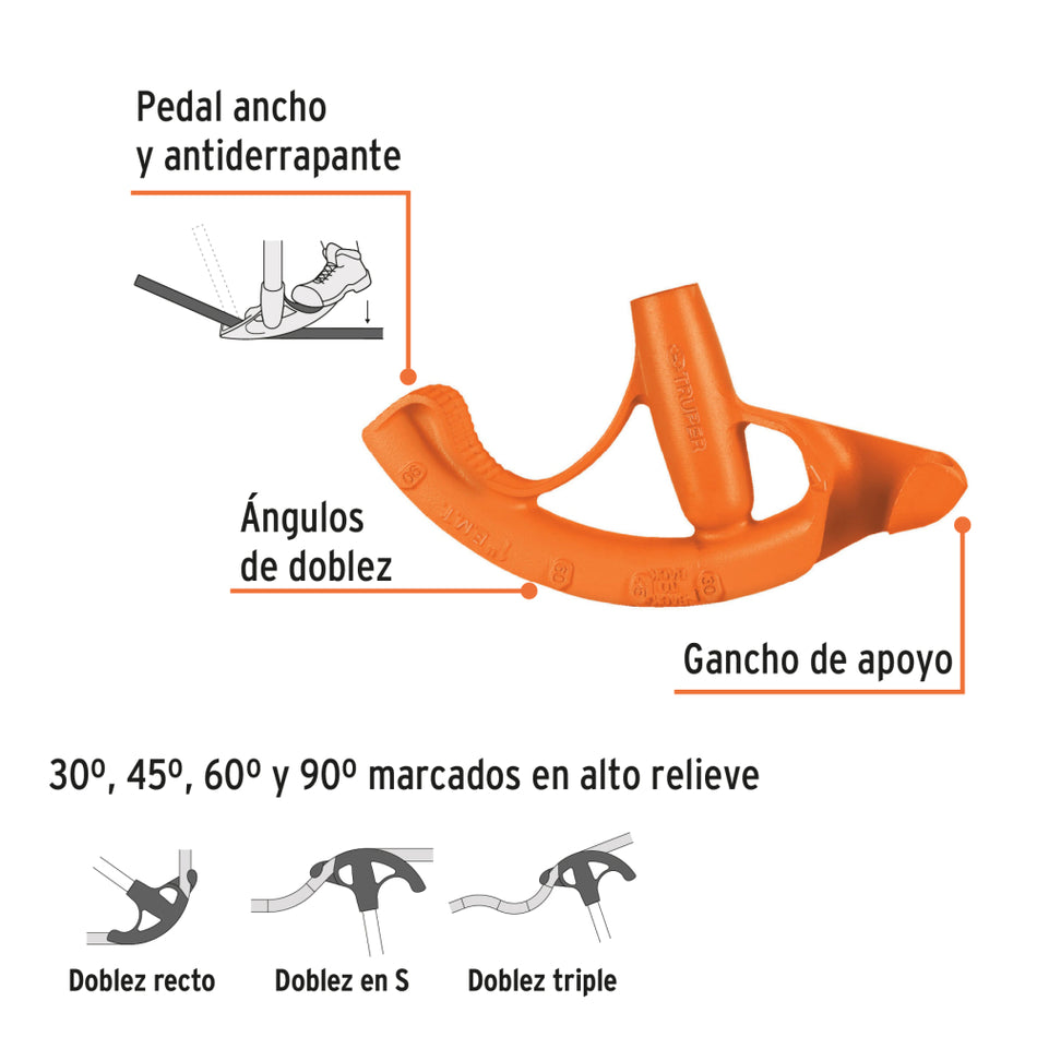 Doblador de Tubo Emt 1" (25mm) Truper DOTU-75100