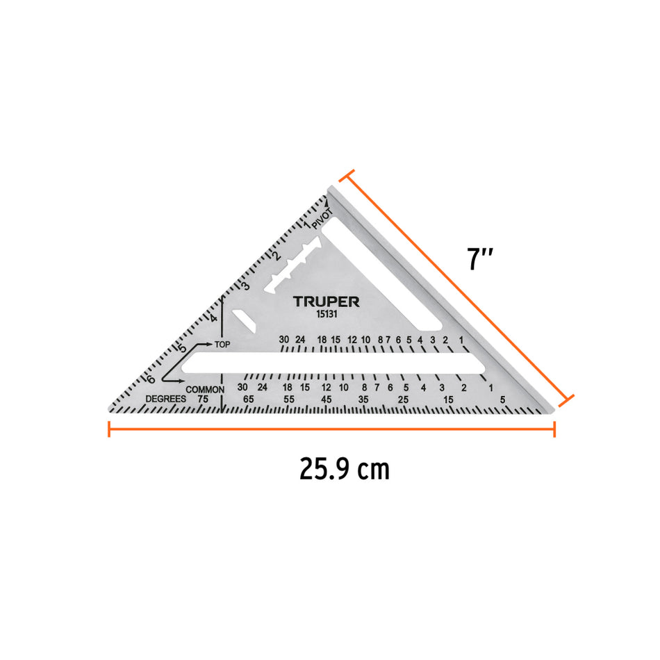 Escuadra Aluminio Muro Yeso 7" 18cm Truper ET-7A