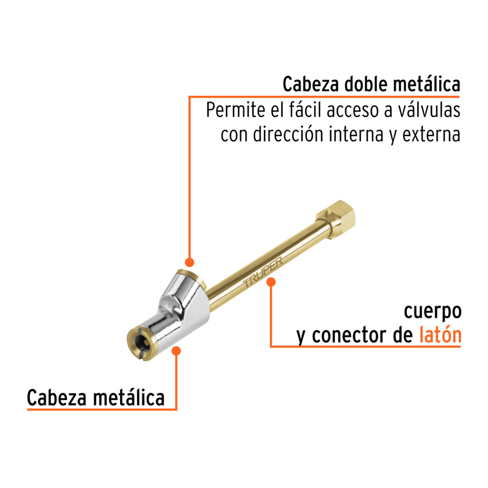 Valvula Inflador Neumáticos 1/4 Truper VAL-INF-1/4