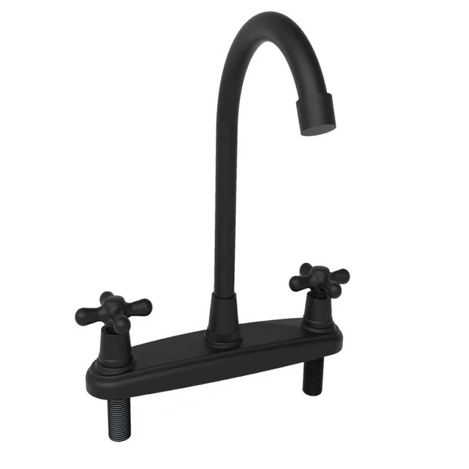Mezclador Lavaplatos 8" Livenza Cruz Negro Mate Pmb