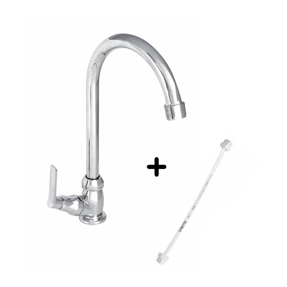 Llave Lavaplatos Meson Monza Stick + Acople Stretto
