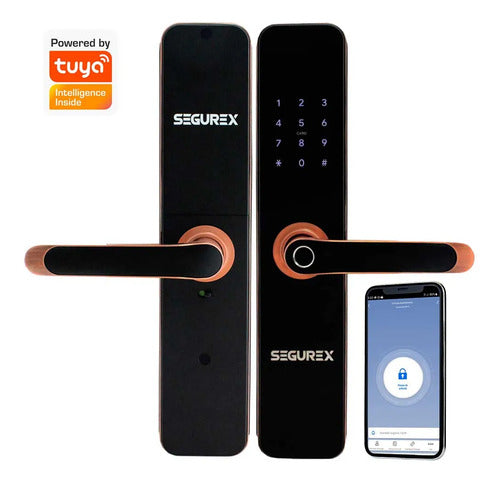 Cerradura Biometrica Inteligente Segurex H7B Cobre