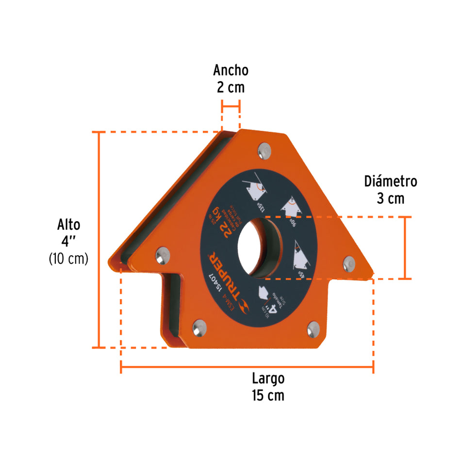 Escuadra Magnética 50 Lb 22 Kg Truper ESM-4