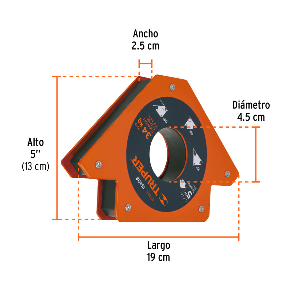 Escuadra Magnética 75 Lb 34 Kg Truper ESM-5