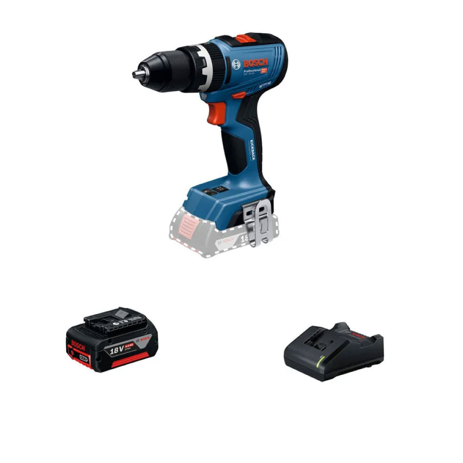 Taladro Percutor Inalámbrico Bosch GSB 18V-65 1/2" 1 Batería 18V 4Ah + Cargador 18V