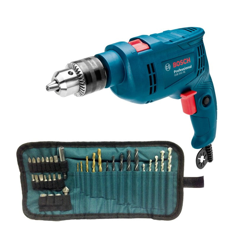 Taladro Percutor Vvr Bosch Pro GSB 550 RE 1/2 550w + 34 Acc